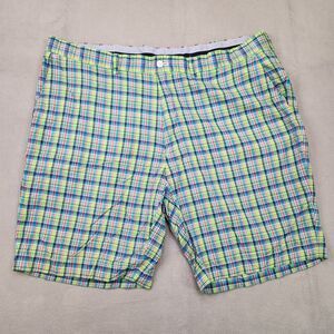 Polo Golf Ralph Lauren Shorts Men's 40 Green Plaid Cotton Casual Chino‎ Golf 9"